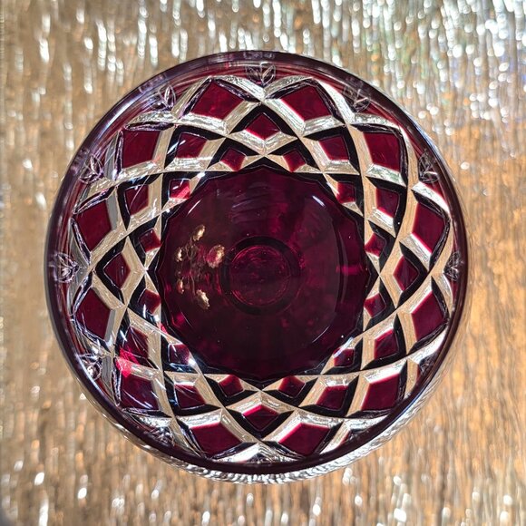 NEW AJKA ARABELLA SET 4 Cut Crystal Wine Goblets Stem Glass HUNGARY Hand Made - Picture 9 of 10